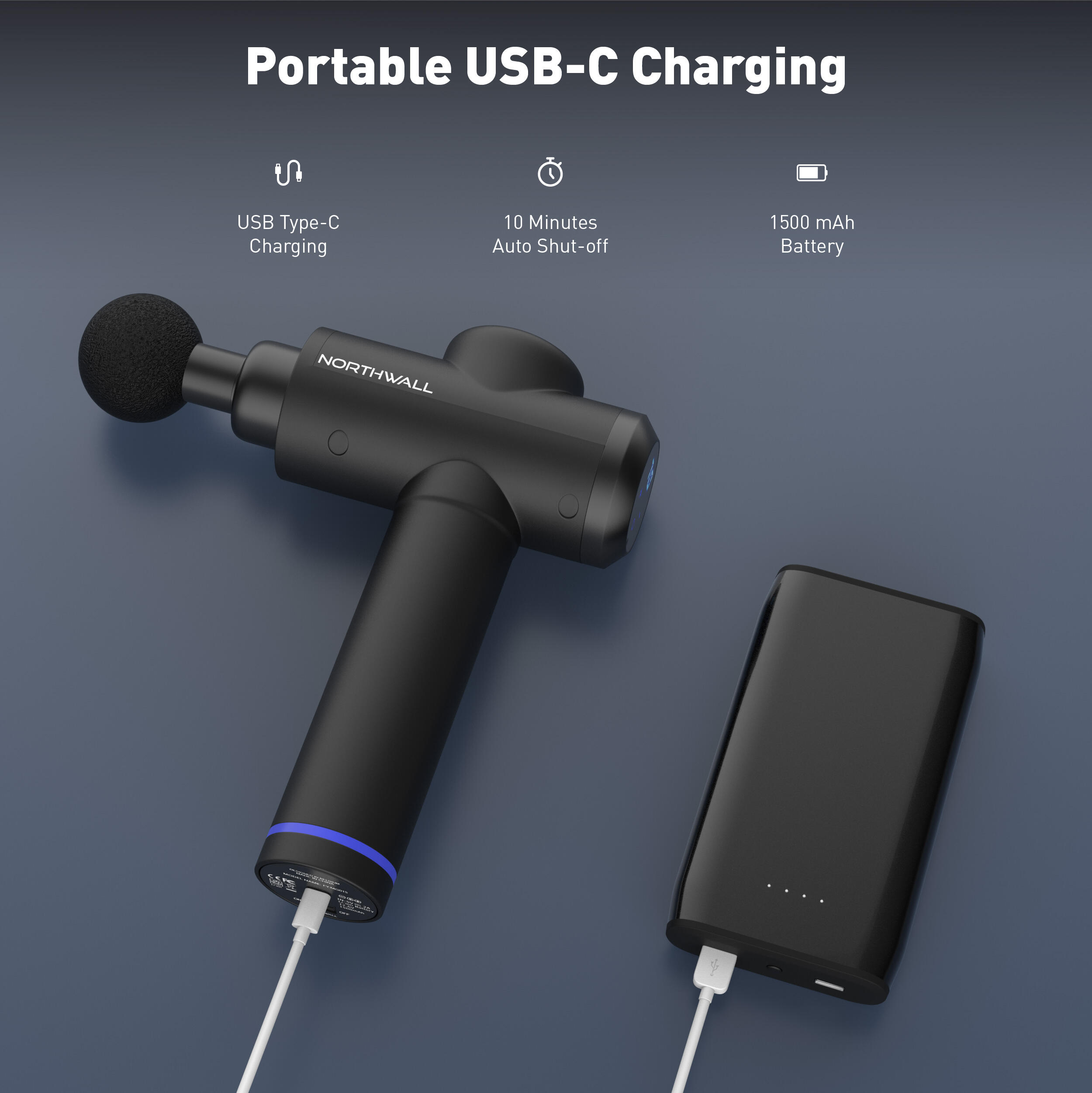 Pistola de Masaje Muscular PRIME Cabezal de Madera Massage Gun