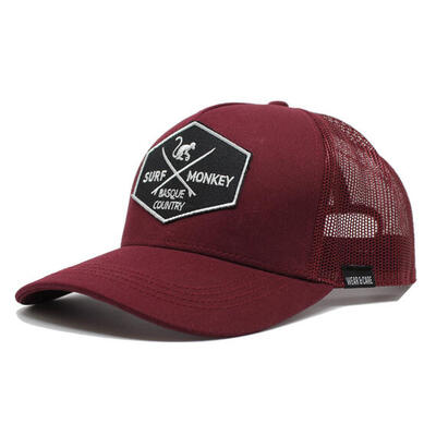 Cappellino Trucker - 5 Pannelli / Adulto / Taglia Unica (Rosso/Bianco)