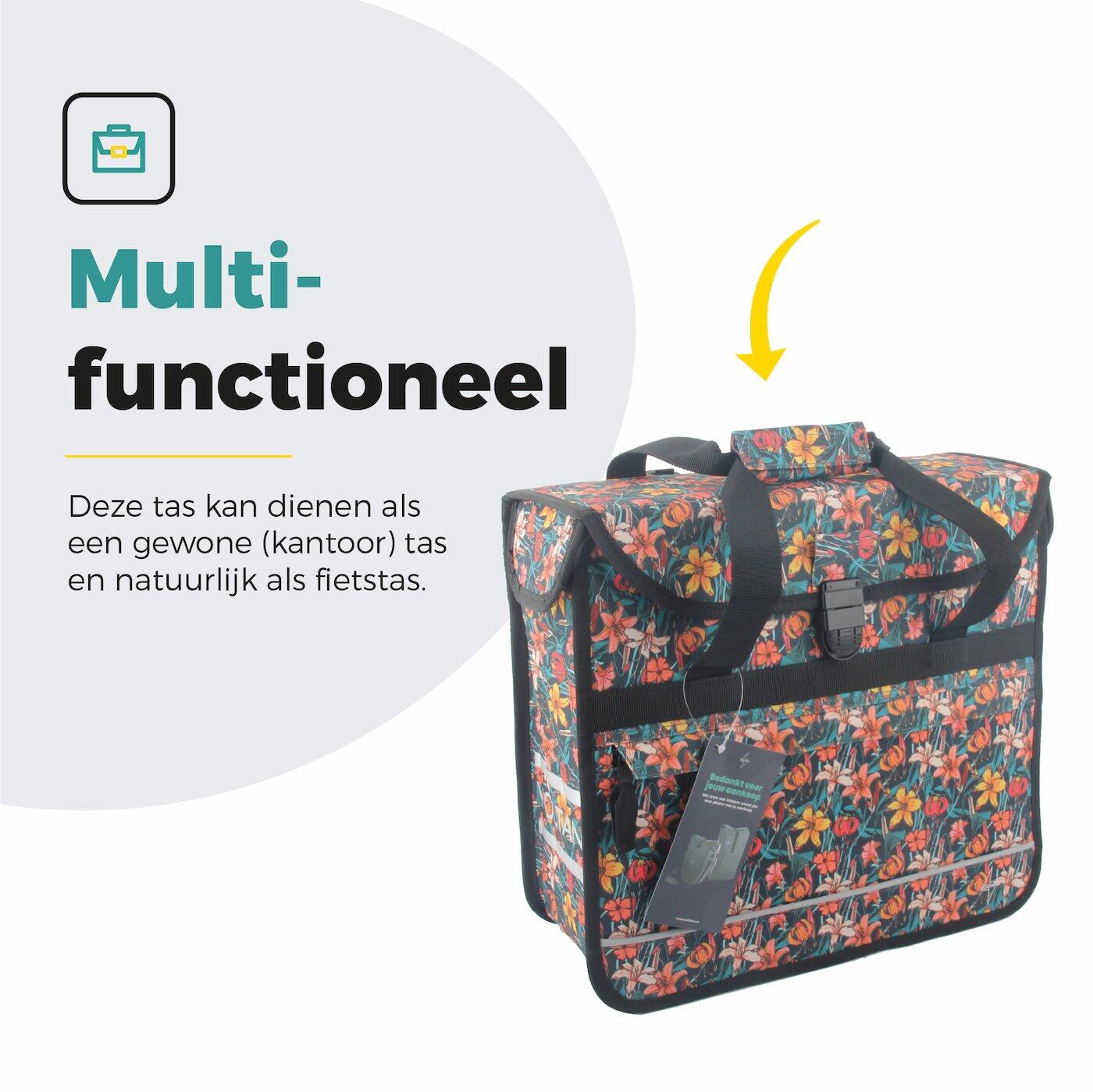 Voltano Voorgevormde Enkele Fietstas / Pakaftas - Floral Fiesta - 17L 6/7