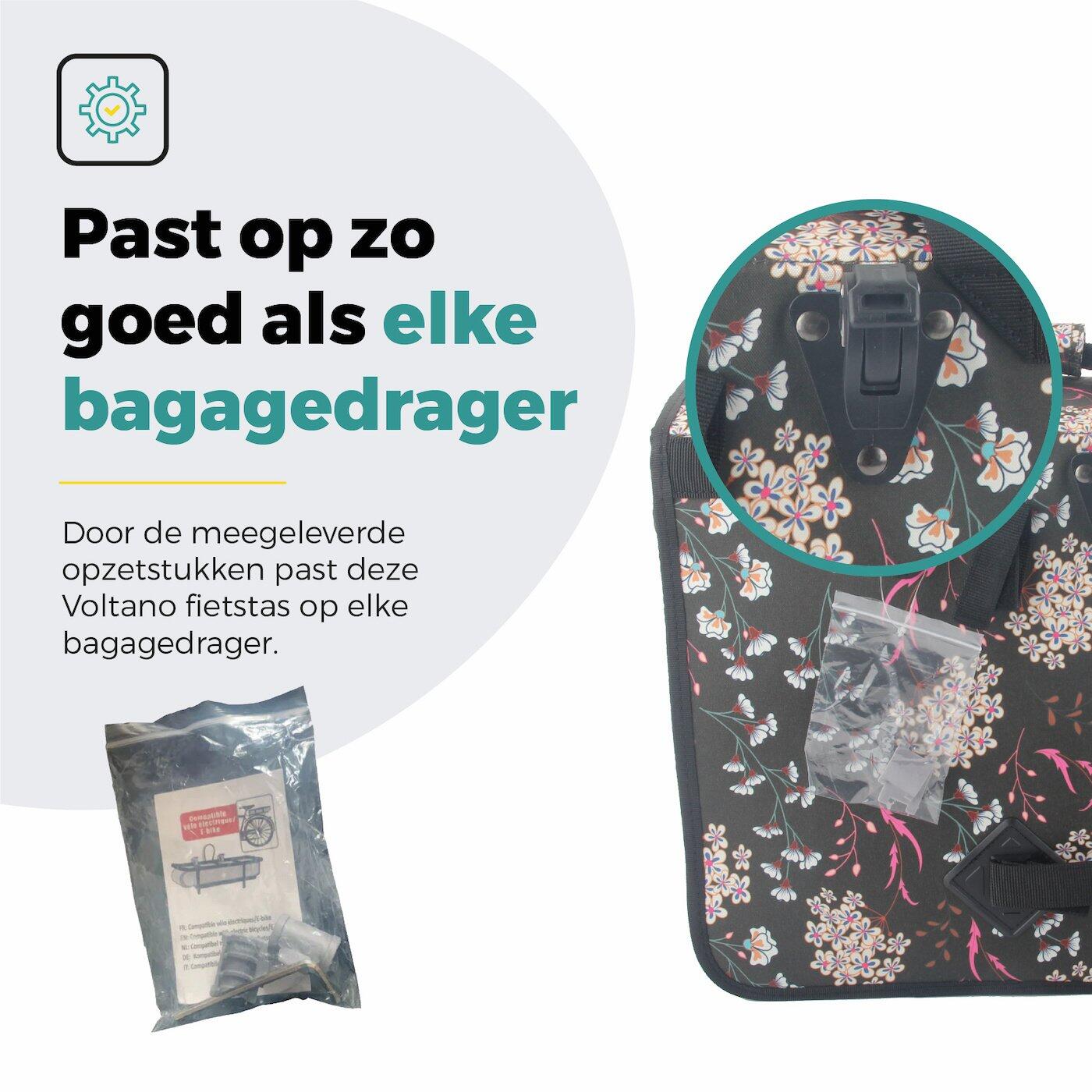 Voltano Voorgevormde Enkele Fietstas / Pakaftas - Pink Elegance - 17L 5/7