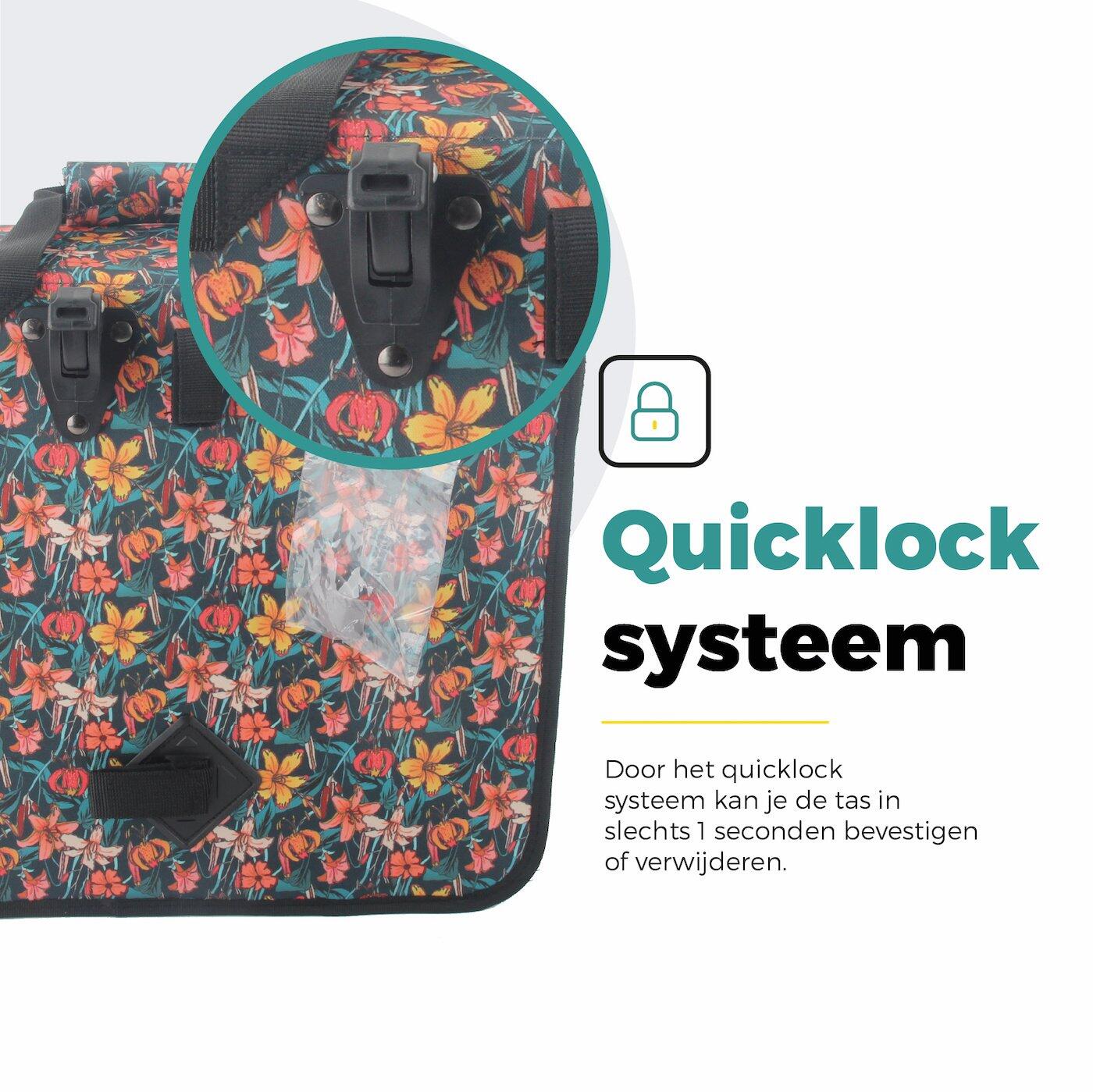 Voltano Voorgevormde Enkele Fietstas / Pakaftas - Floral Fiesta - 17L 7/7
