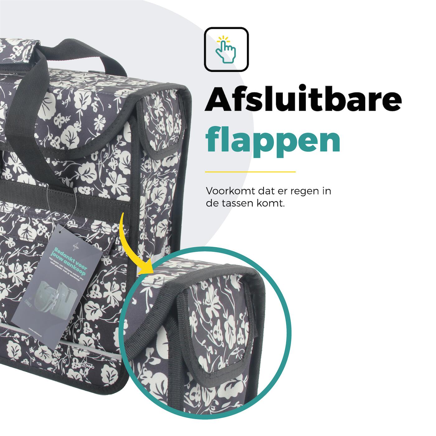 Voltano Voorgevormde Enkele Fietstas / Pakaftas - Midnight Blossom - 17L 4/7