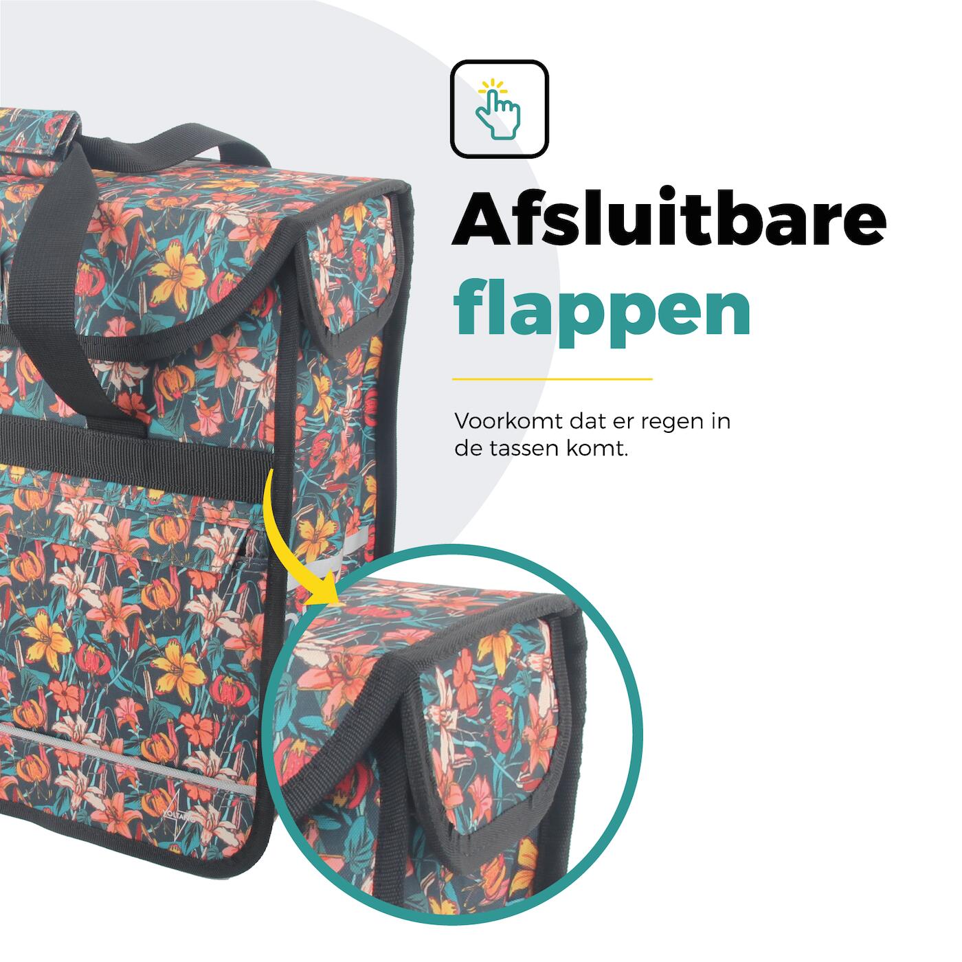Voltano Voorgevormde Enkele Fietstas / Pakaftas - Floral Fiesta - 17L 4/7