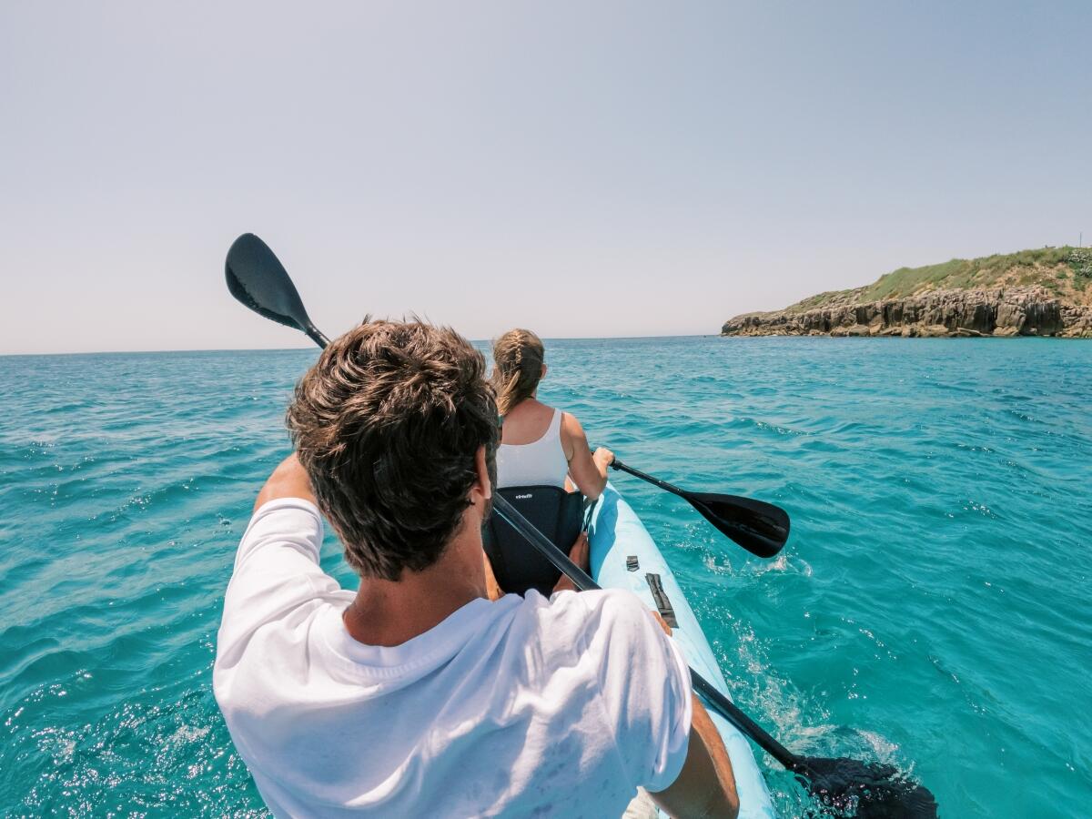 Kayak - Turquoise - Met kayak zitjes en draagtas - 2/3 personen 5/7