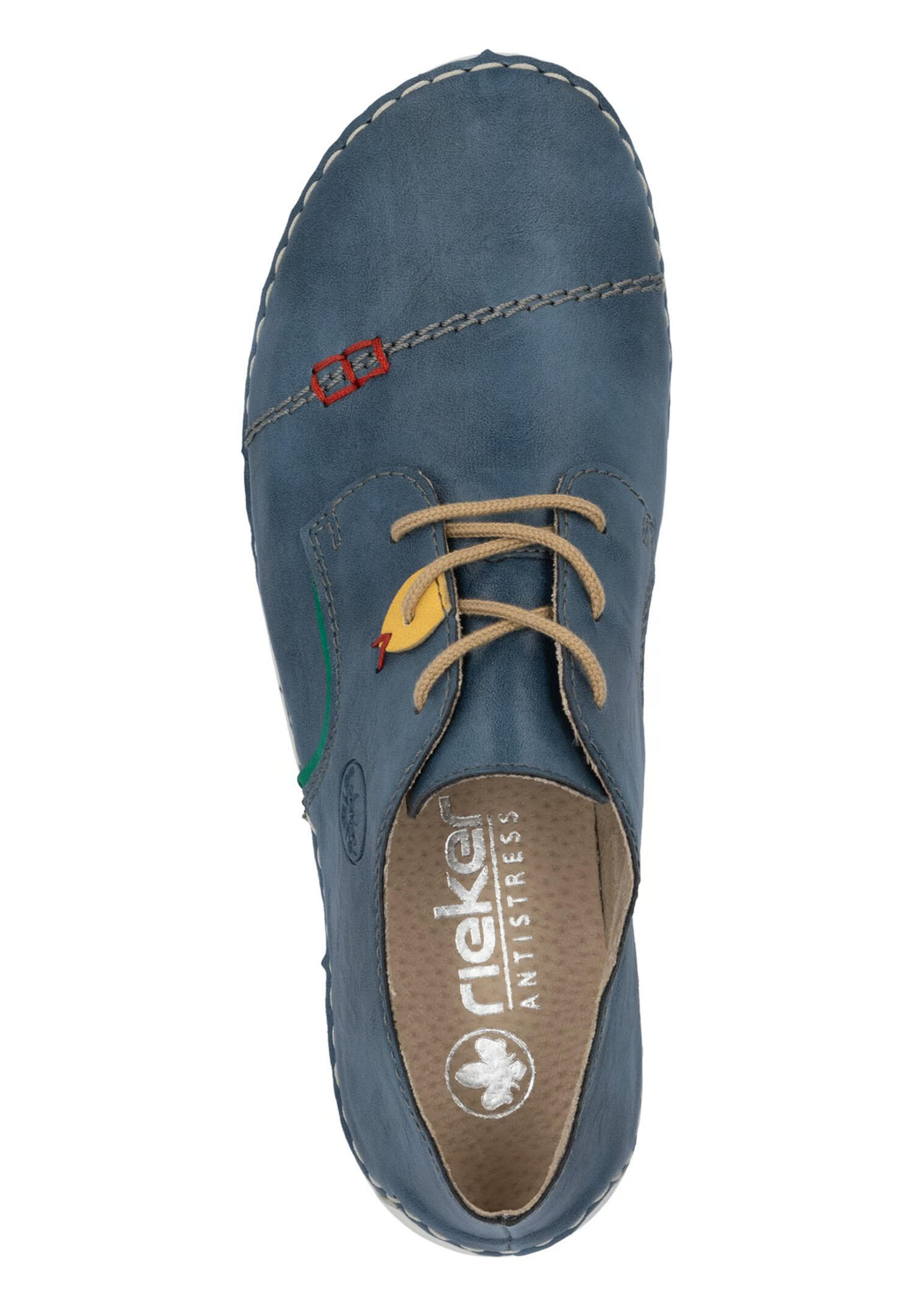 Rieker Damen Schnürschuhe Halbschuhe Businessschuhe Leder Schuhe 52528-14 Blau 3/6