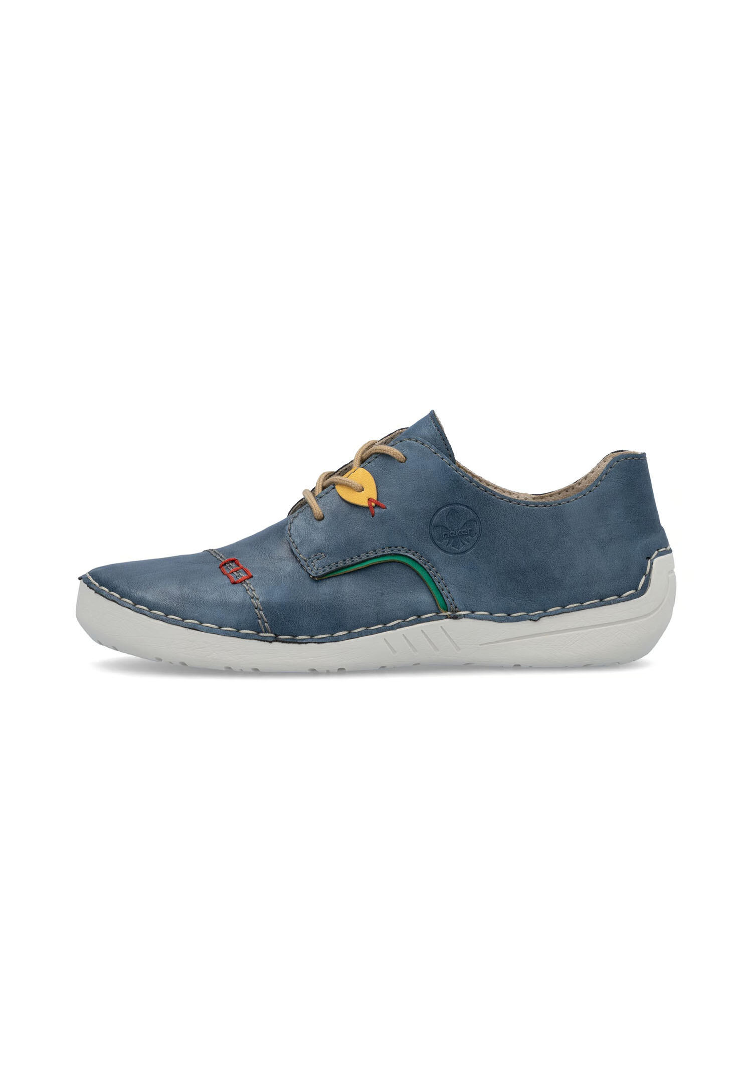 Rieker Damen Schnürschuhe Halbschuhe Businessschuhe Leder Schuhe 52528-14 Blau 2/6