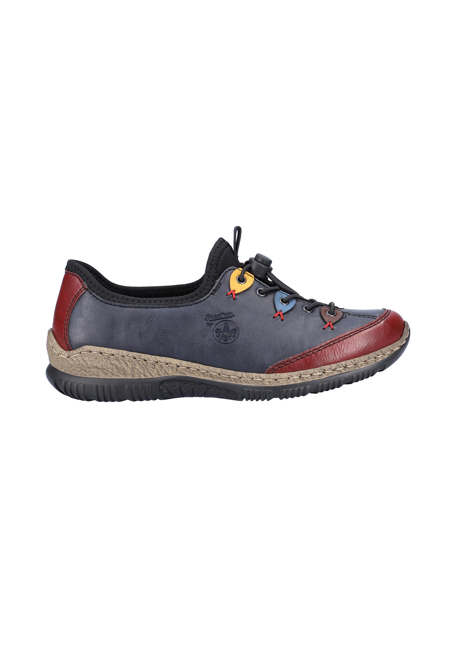 Rieker Damen Halbschuh Slipper Schuhe N3271-35 Blau Kombi 3/7