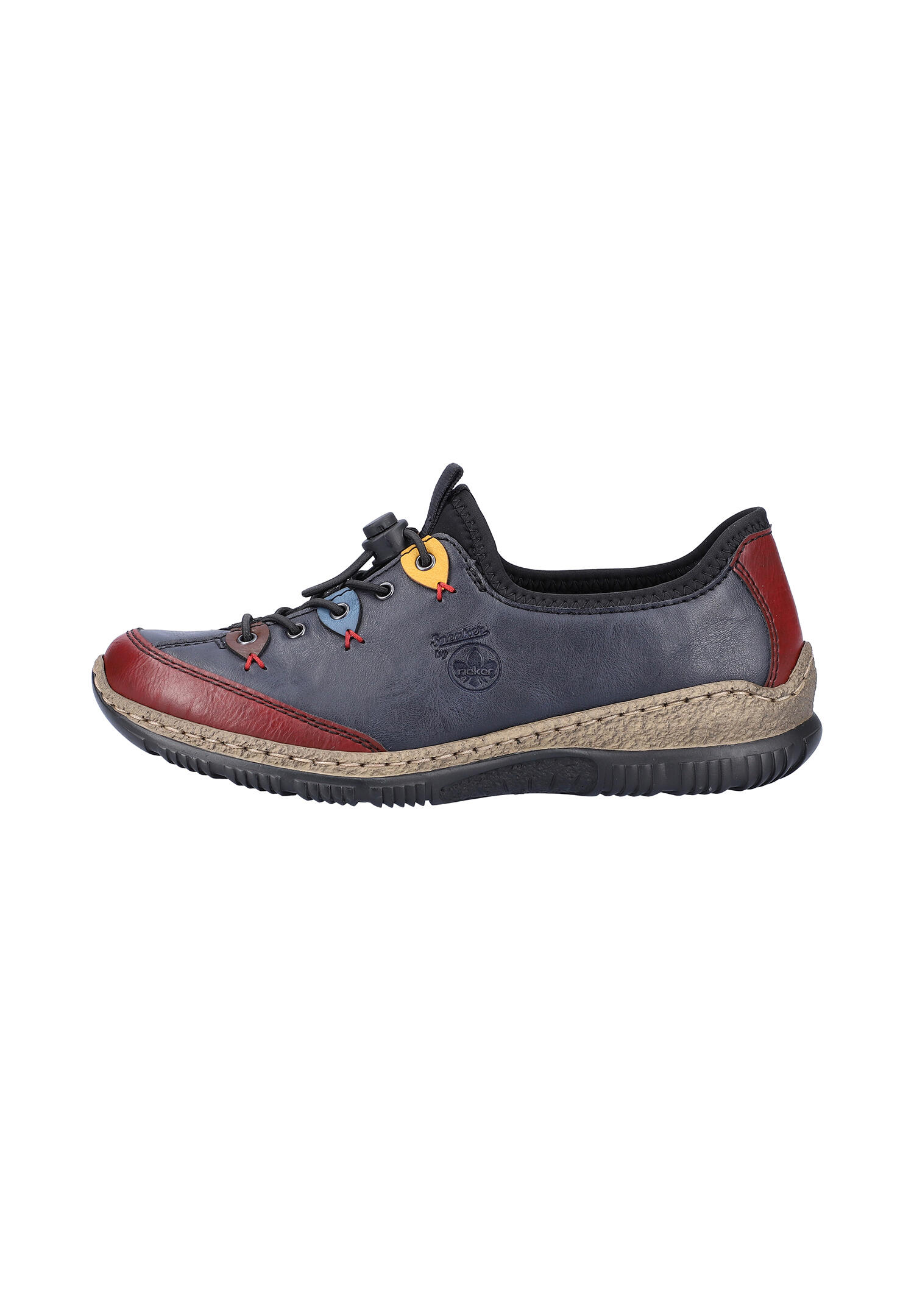 Rieker Damen Halbschuh Slipper Schuhe N3271-35 Blau Kombi 2/7