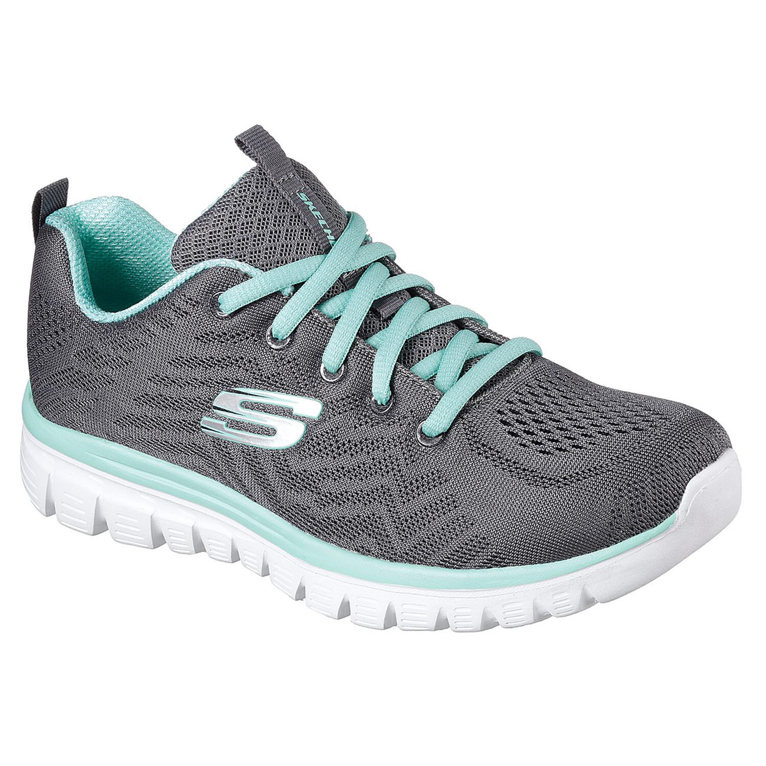 Skechers Sport Womens GRACEFUL GET CONNECTED WIDE FIT Sneakers Damen Schuhe Grau 5/7