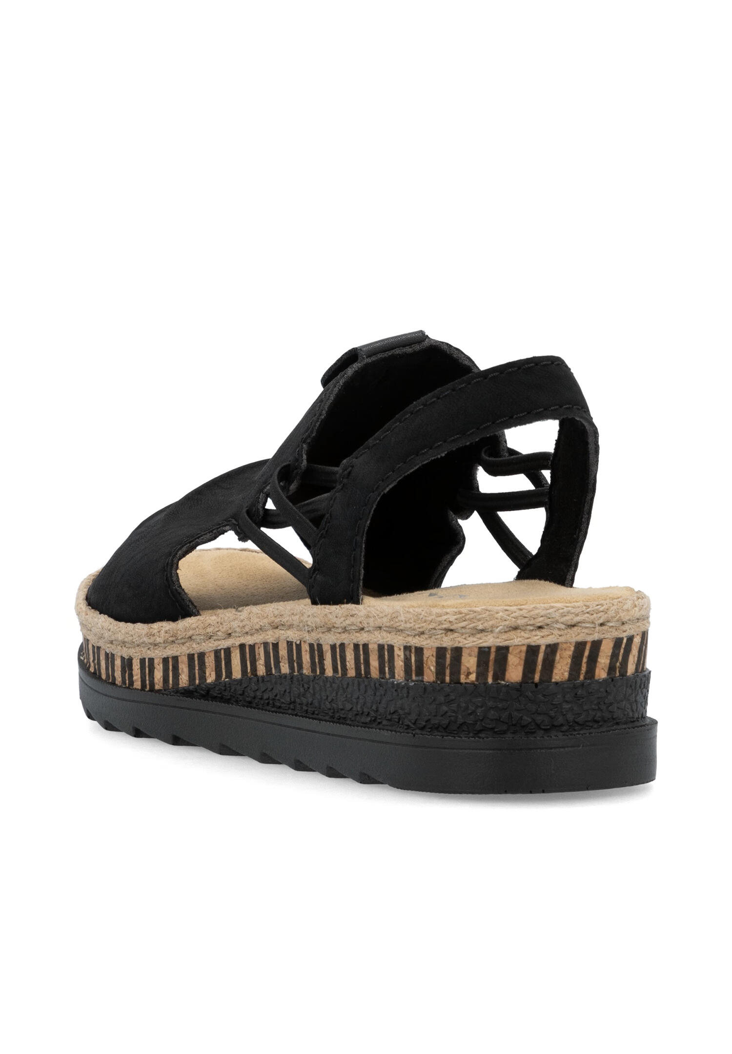 Rieker Damen Keilsandaletten Sandalen V7972-00 mitternachtsschwarz 2/4