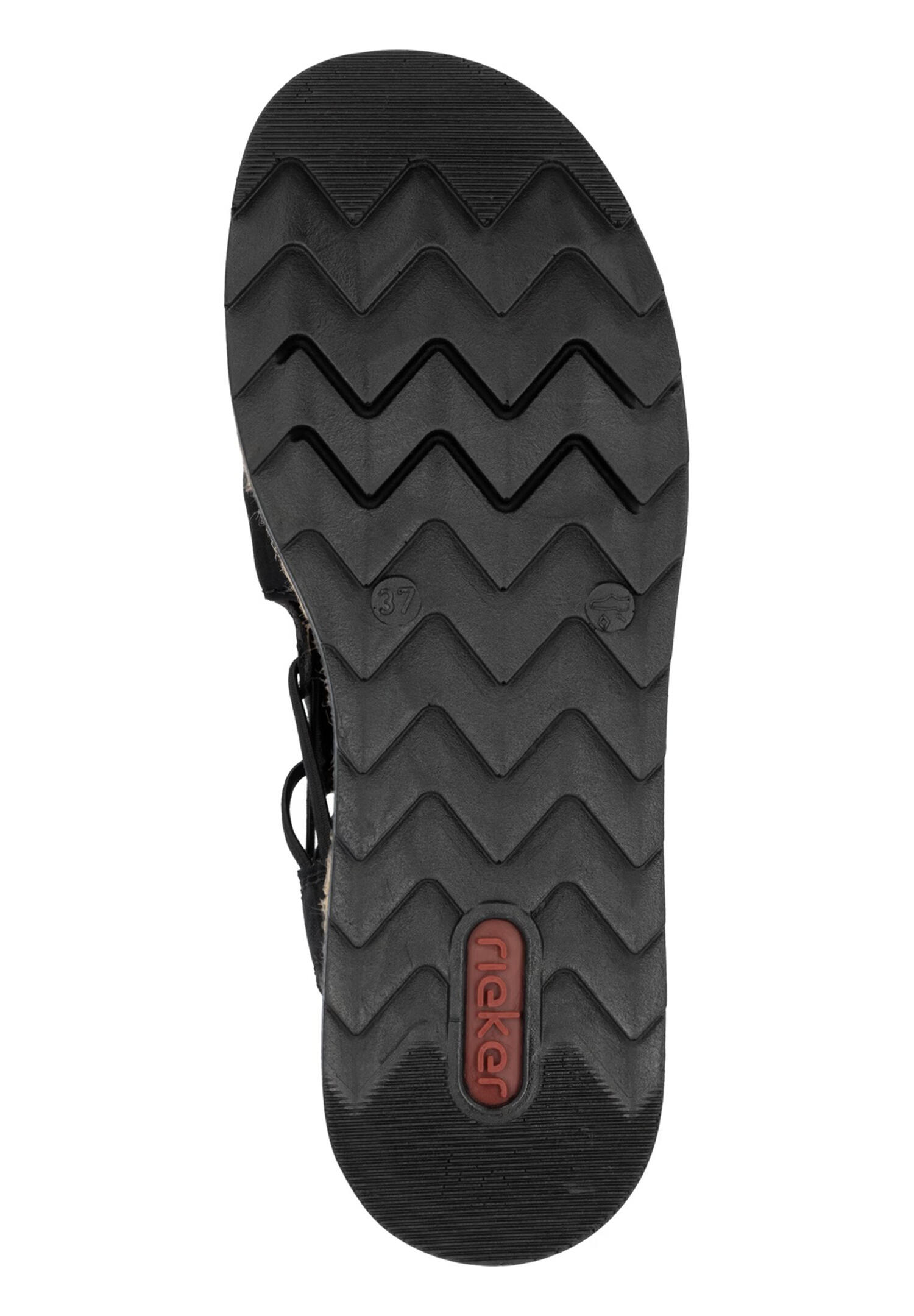 Rieker Damen Keilsandaletten Sandalen V7972-00 mitternachtsschwarz 4/4