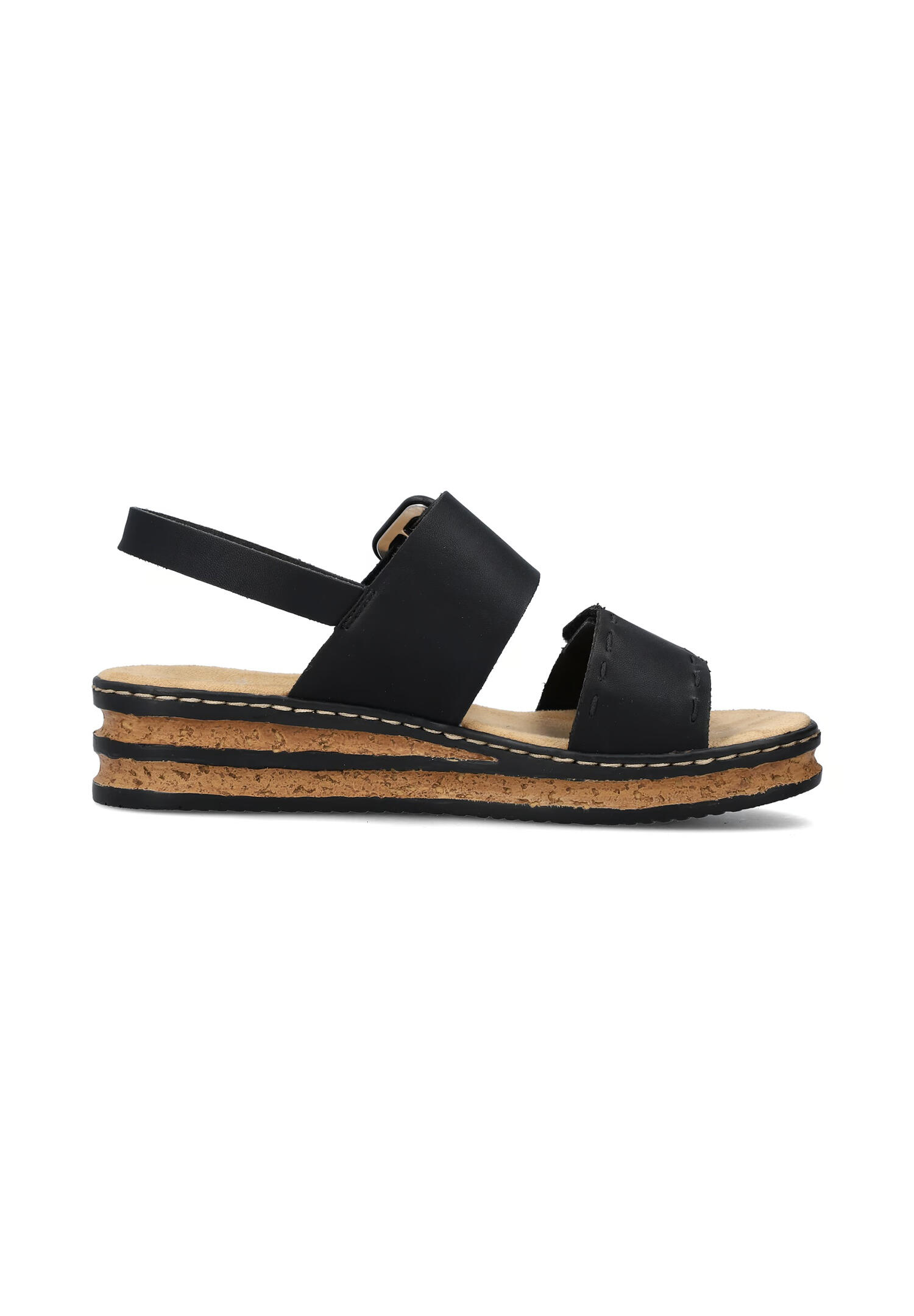 Rieker Damen Keilsandaletten Sandalen 62950-00 tiefschwarz 2/4