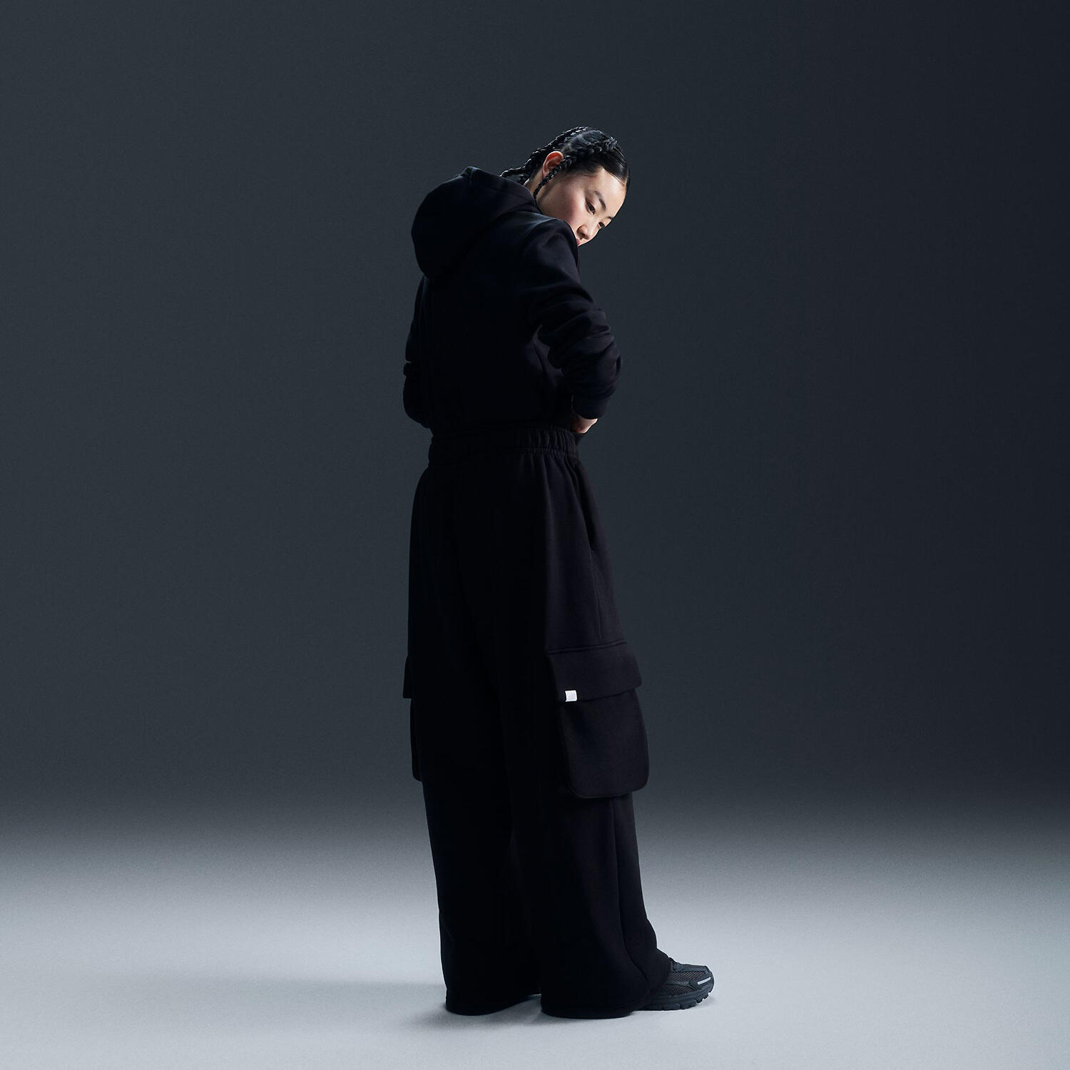 Felpa donna nike sportswear phoenix fleece - nero 3/6