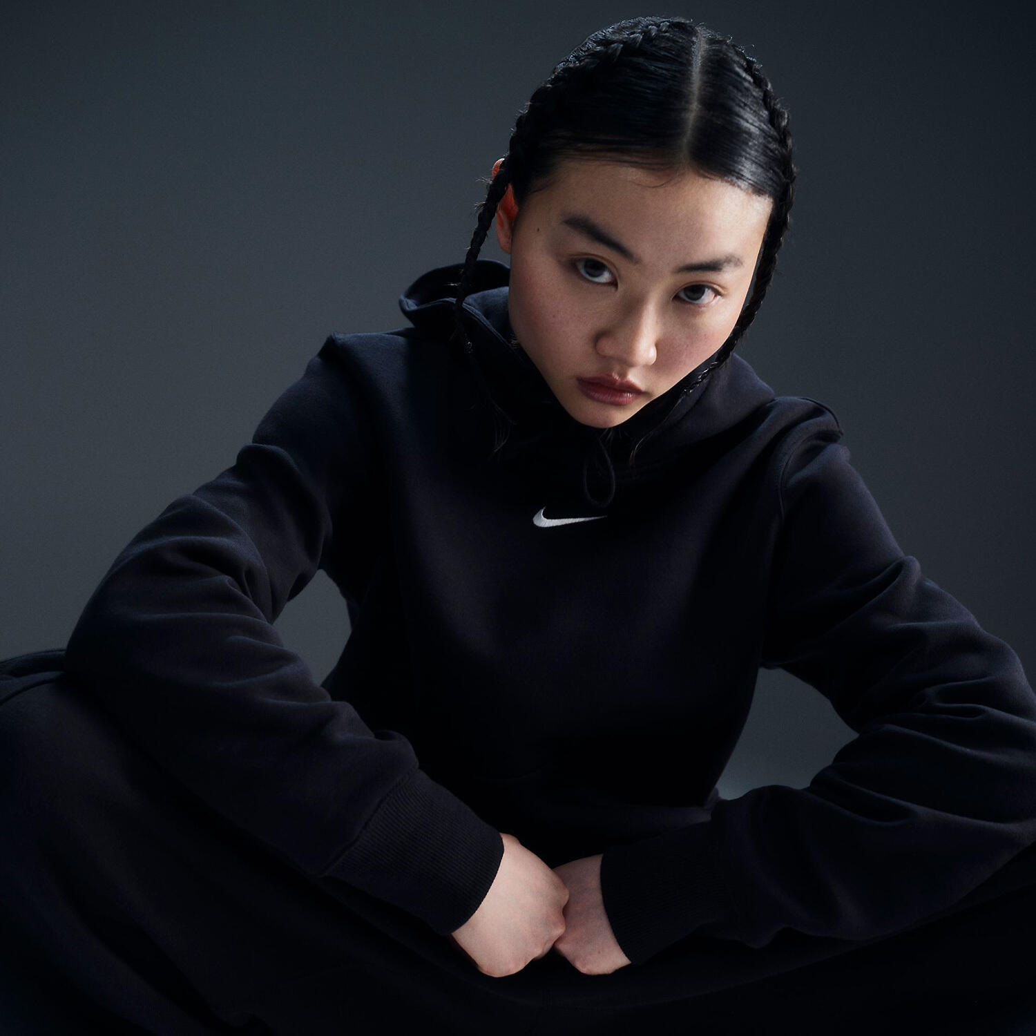 Felpa donna nike sportswear phoenix fleece - nero 6/6