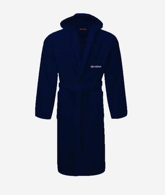 Givova Bademantel 100% Baumwollfrottee, Größe S, Navy