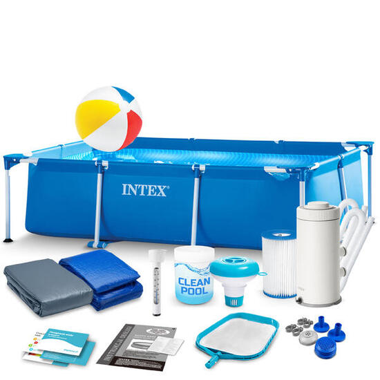 Basen ogrodowy stelażowy 260 x 160 x 65 cm 15w1 Intex 28271