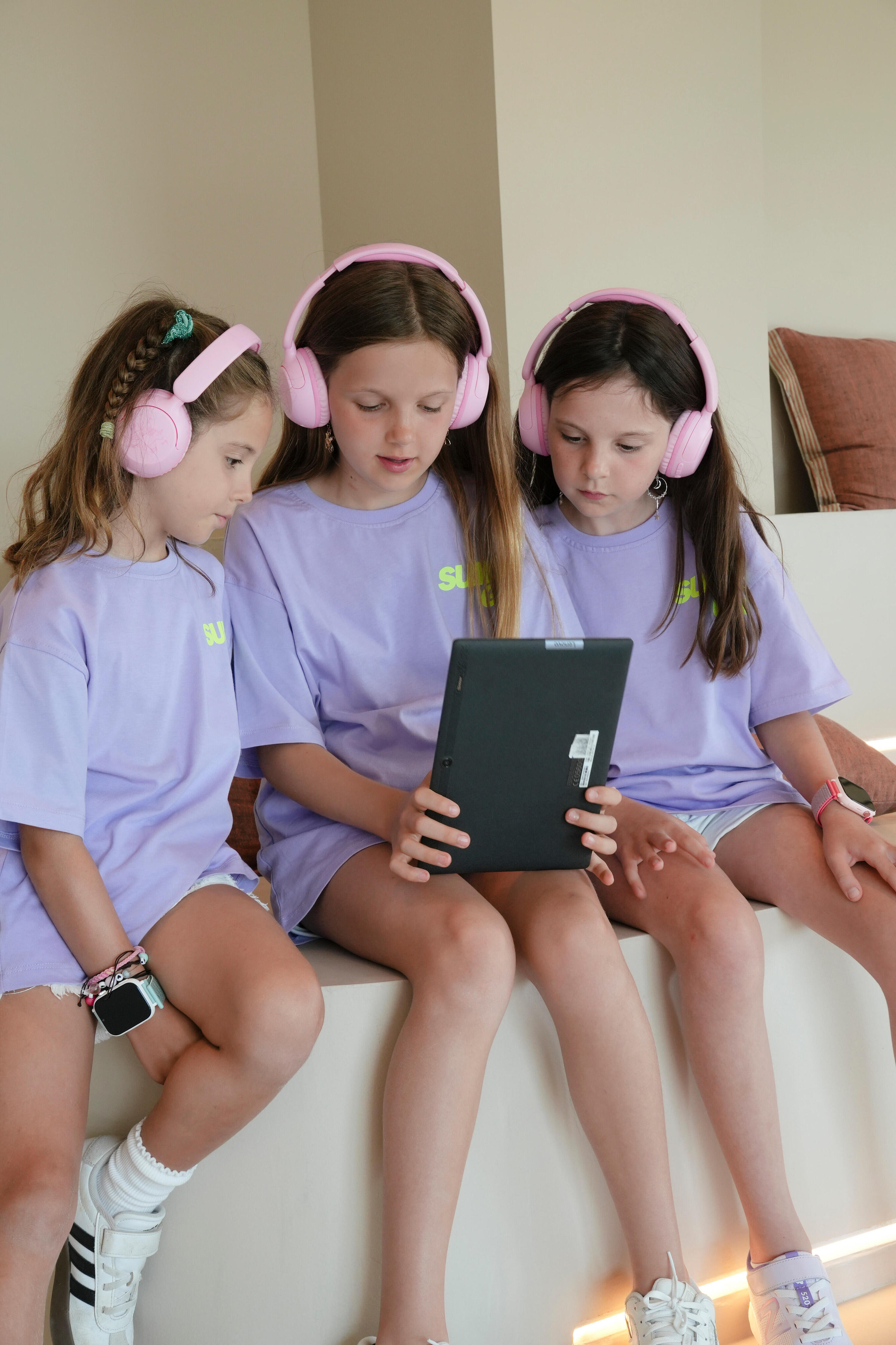 Auriculares Infantiles 3 en 1 Bluetooth con Cable Jack 3.5mm y Cable C rosas 5/5