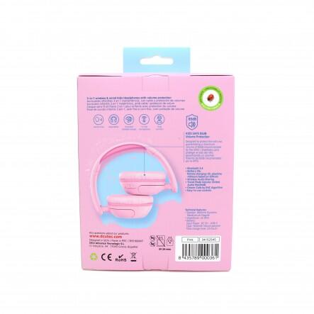 Auriculares Infantiles 3 en 1 Bluetooth con Cable Jack 3.5mm y Cable C rosas 4/5