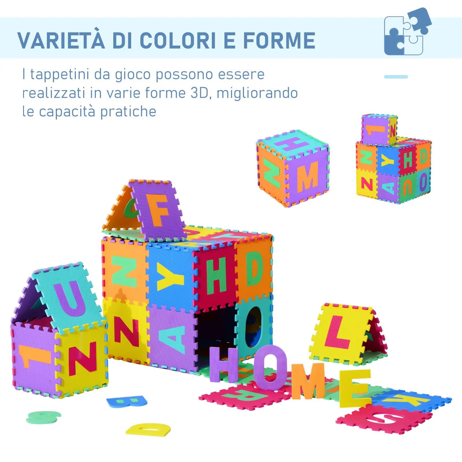 HomCom Covoras Puzzle pentru Joc Set 26 Bucati 31x31cm, colorat 5/5