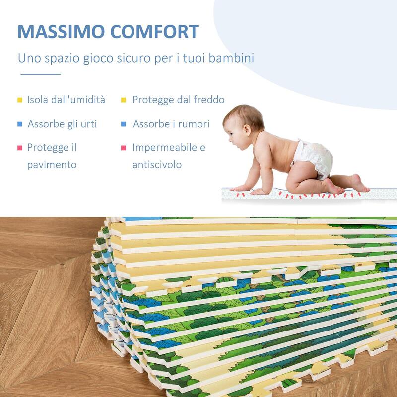 HomCom covor puzzle 36 bucati, pentru 3.24㎡, material EVA