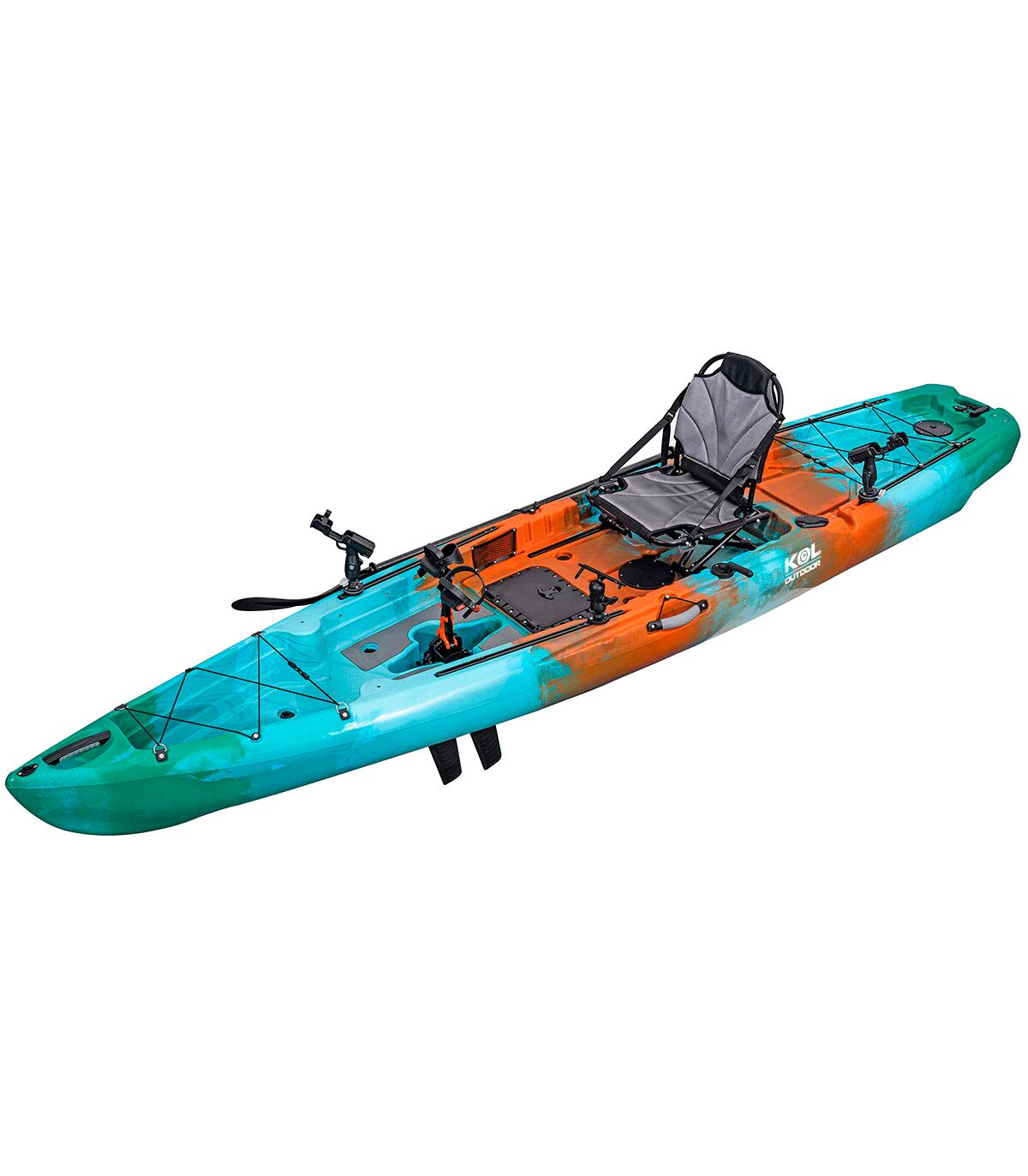 KOL OUTDOOR Caiaque de pesca Fisher Pro com 12 aletas (370 x 85 cm)