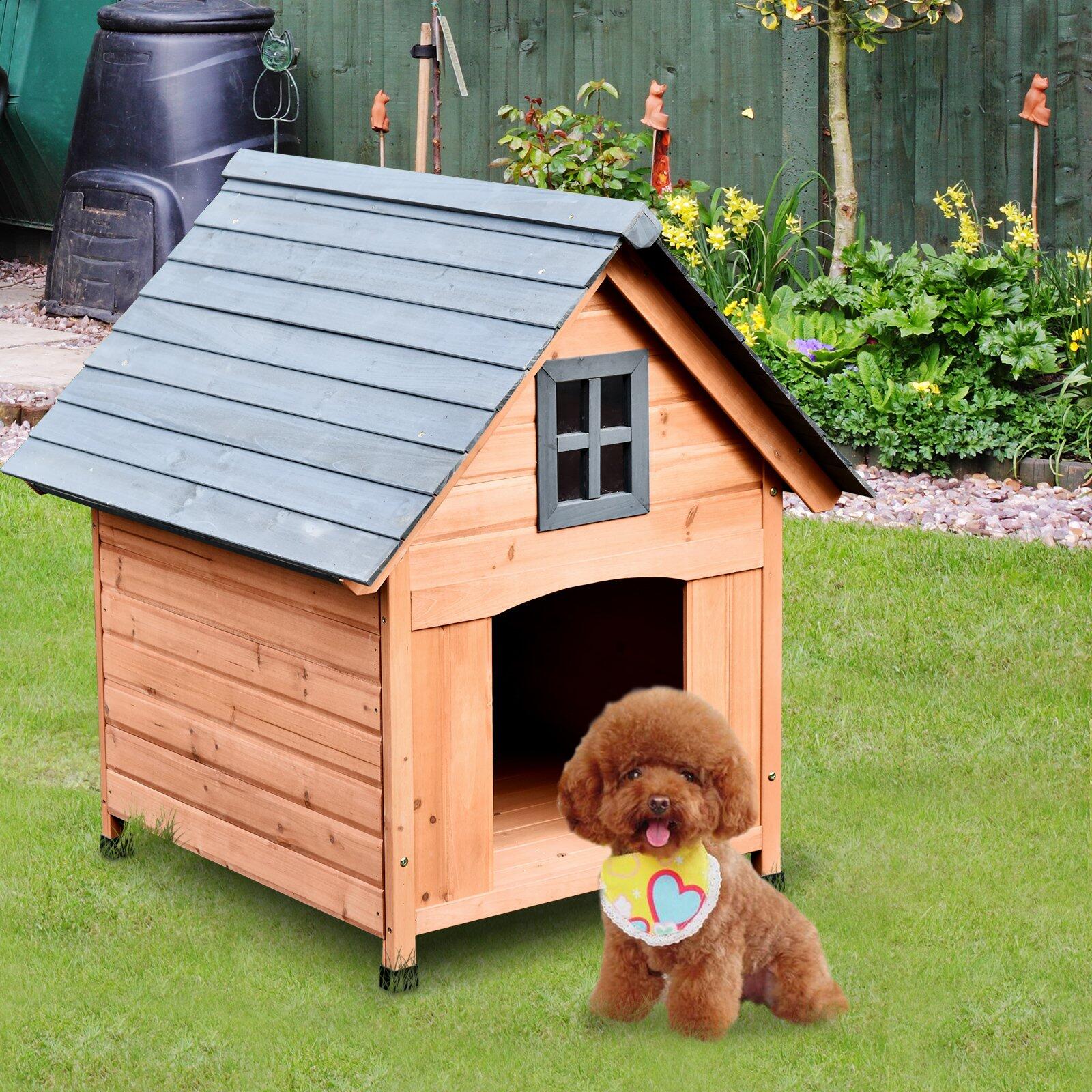 PawHut Cuccia Rialzata per Cani fino a 30 kg in Legno (81.3x91.5x98.5 cm) 2/5