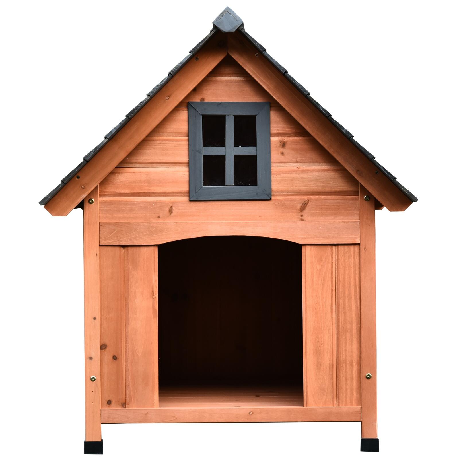 PawHut Cuccia Rialzata per Cani fino a 30 kg in Legno (81.3x91.5x98.5 cm) 4/5