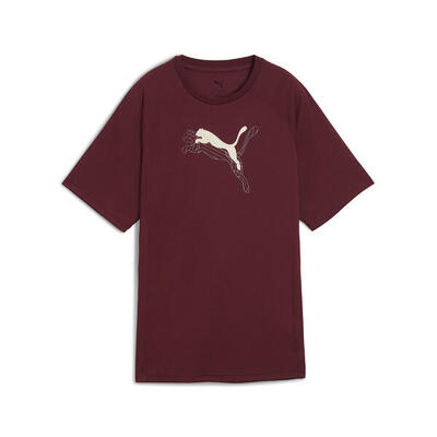 Evostripe relaxed graphic t-shirt voor dames puma ruby shimmer red
