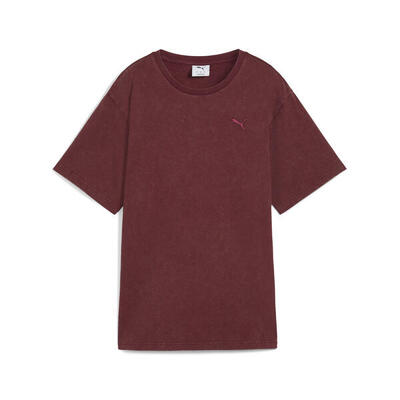 Essentials Elevated Relaxed Wash T-Shirt Damen PUMA Cool Blue