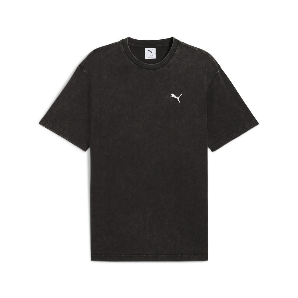Męska koszulka Essentials Elevated o luźnym kroju z efektem sprania PUMA Black