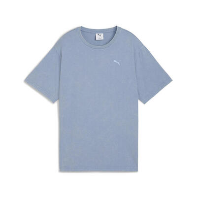 Essentials Elevated Relaxed Wash T-Shirt Damen PUMA Cool Blue