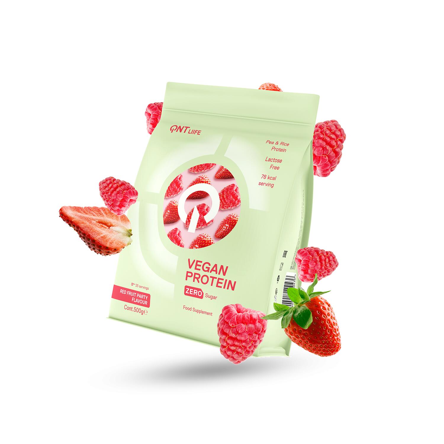 QNT VEGAN PROTEIN POWDER - Frutos vermelhos - 500 g
