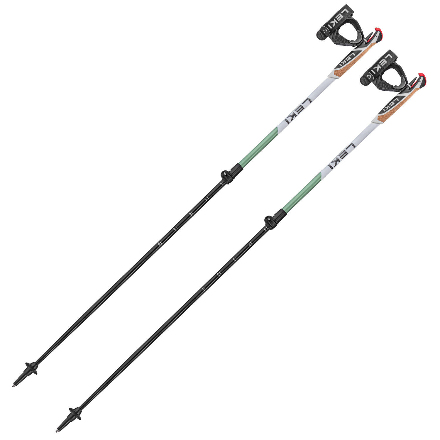 LEKI Spin Shark SL Nordic Walking Pole Pair White/Green LEKI