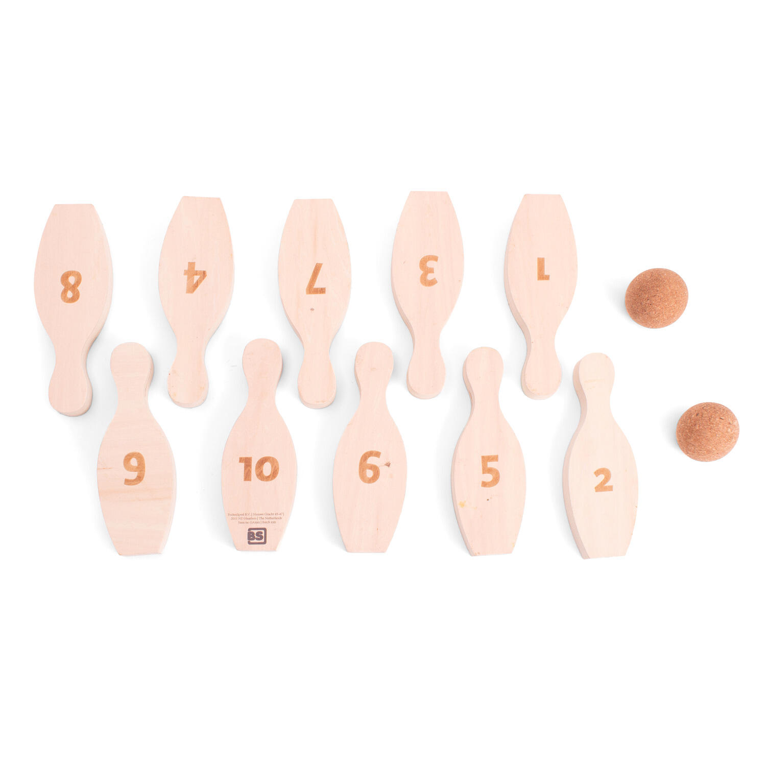 Jeu de bowling avec chiffres en bois - jeu extérieur - jeu quilles en bois 3/5