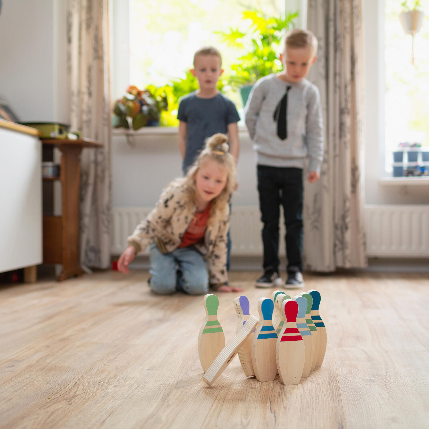 Jeu de bowling avec chiffres en bois - jeu extérieur - jeu quilles en bois 4/5