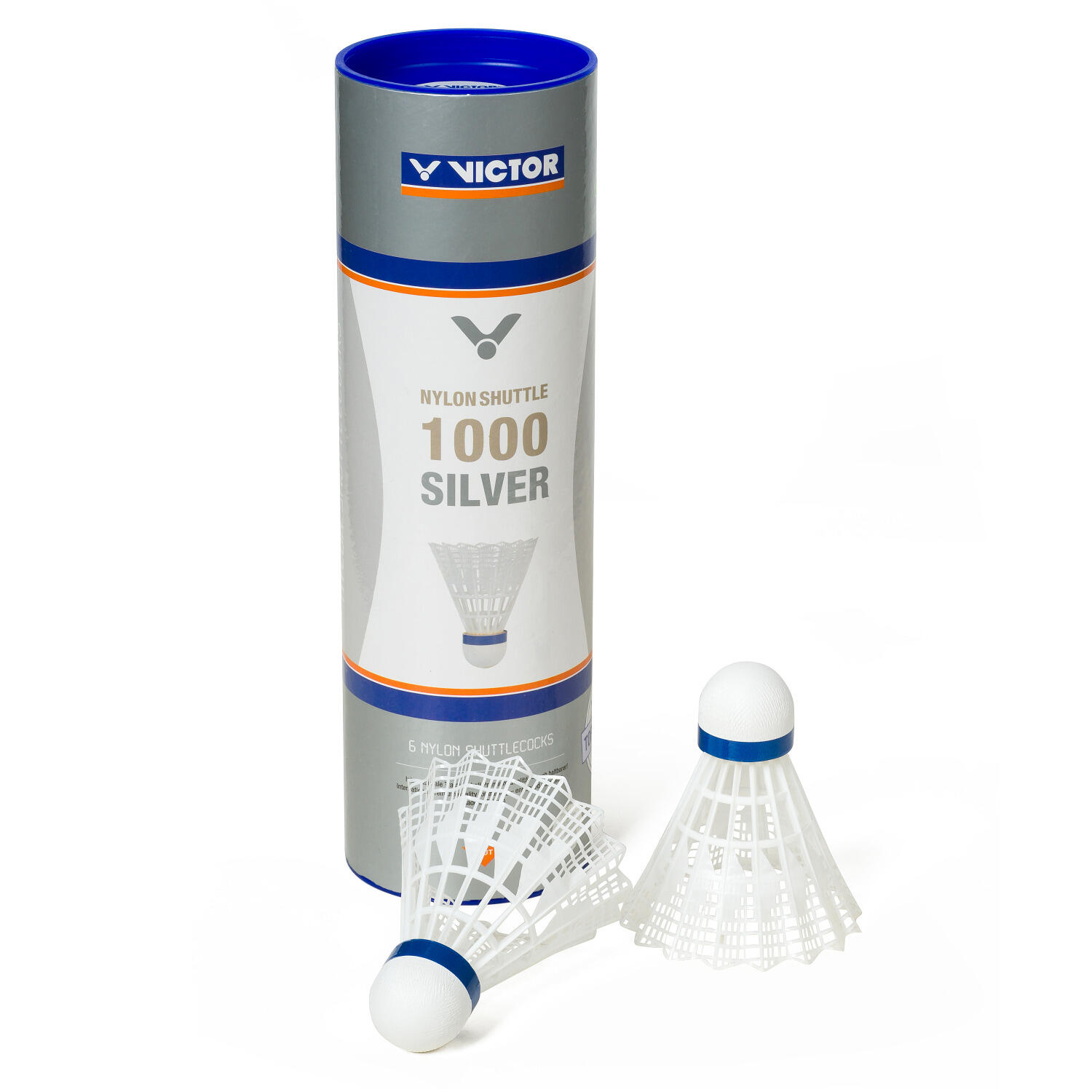 Set di 6 volani in nylon Victor Silver 1000 2/6