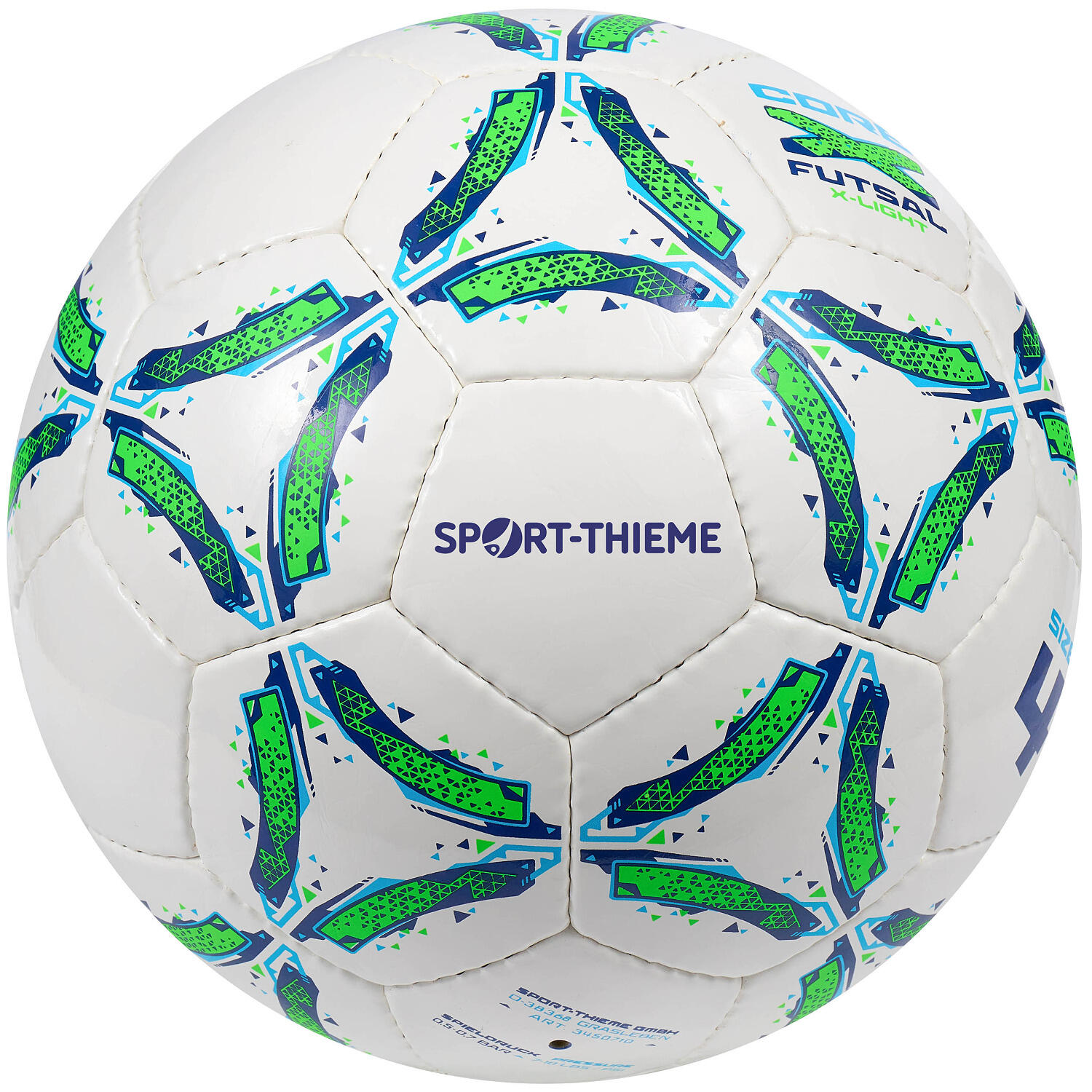 Futsalball CoreX Kids X-Light Größe 4 Fussball Unisex Weiß-Grün 3/5