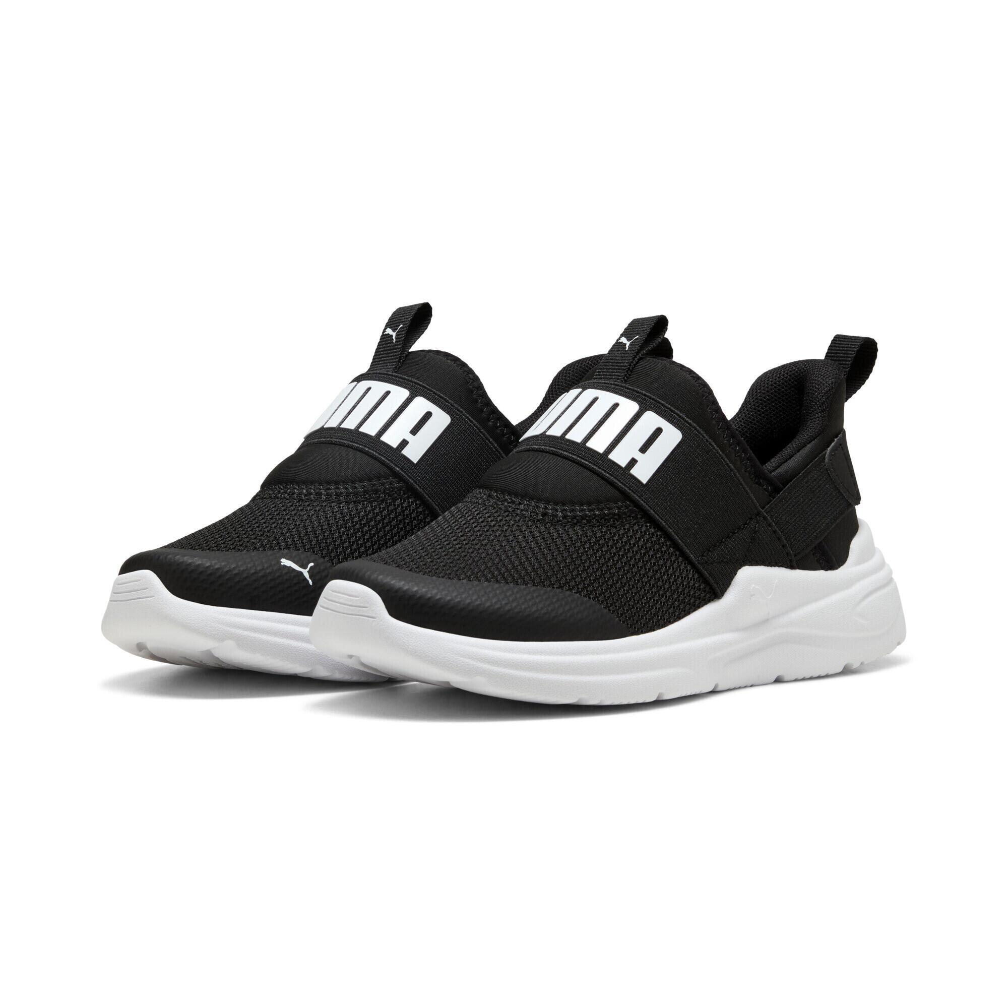 Puma - Sneakers À Enfiler Soft Wired 2 Sliptech™ Enfant Puma - Baskets - Blanc|noir - Decathlon