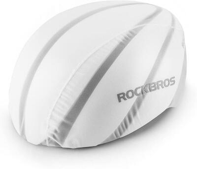 Rockbros waterdichte fietshelmhoes. regenhoes wit voor dames heren