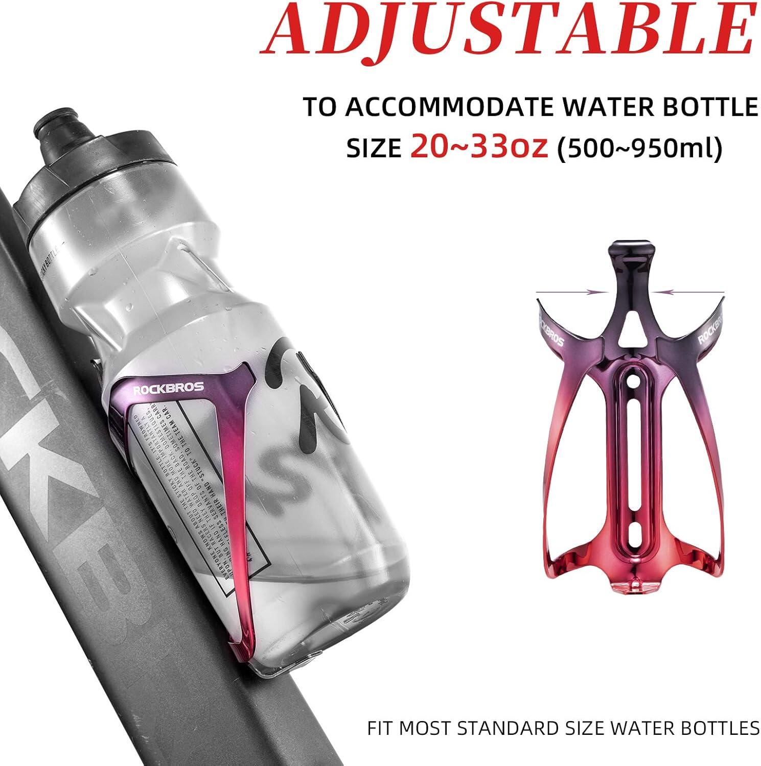 ROCKBROS Porte-Bidon Vélo Léger 30g, Universel pour VTT, 147x70x82mm, avec Vis 3/7