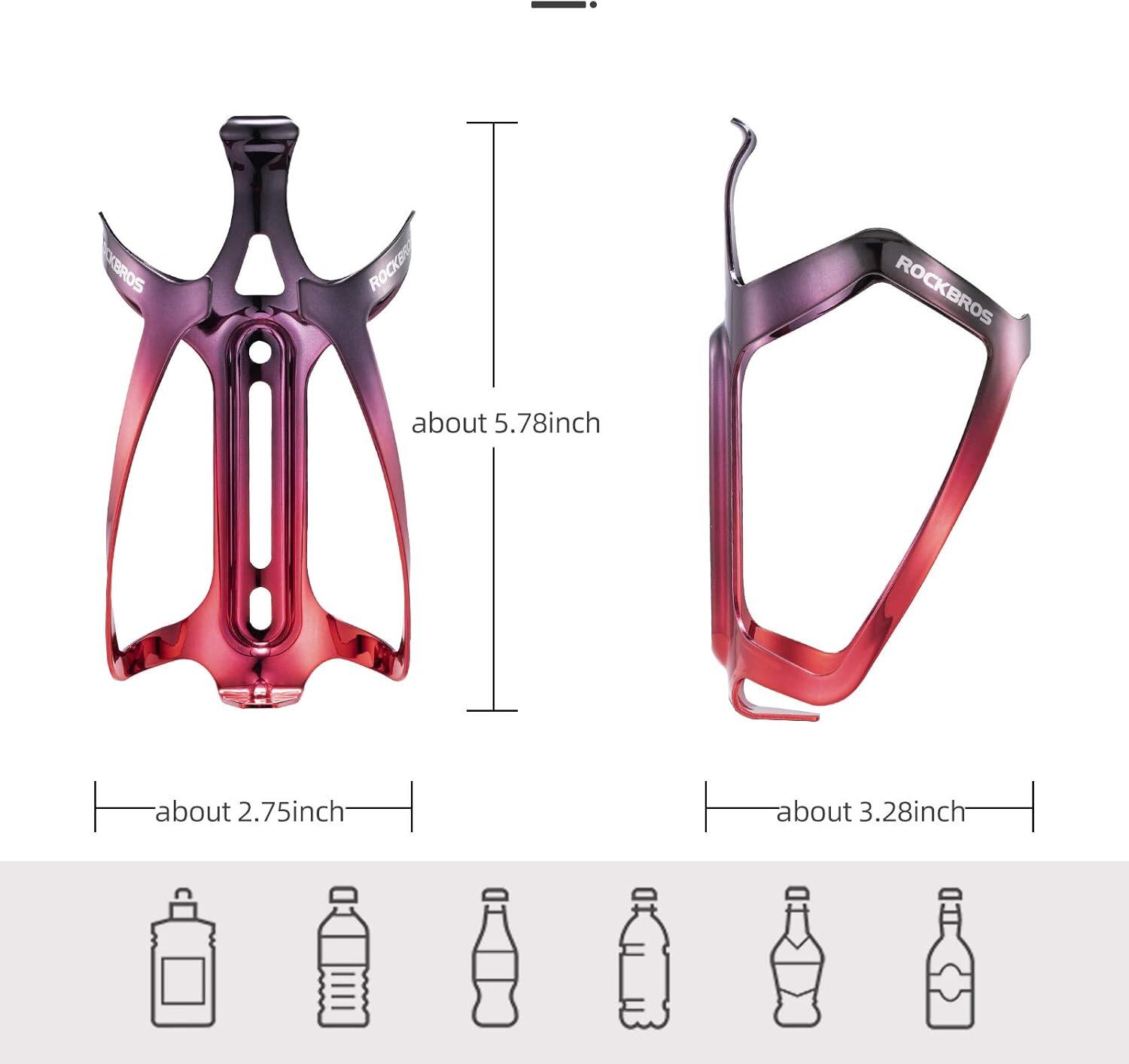 ROCKBROS Porte-Bidon Vélo Léger 30g, Universel pour VTT, 147x70x82mm, avec Vis 2/7