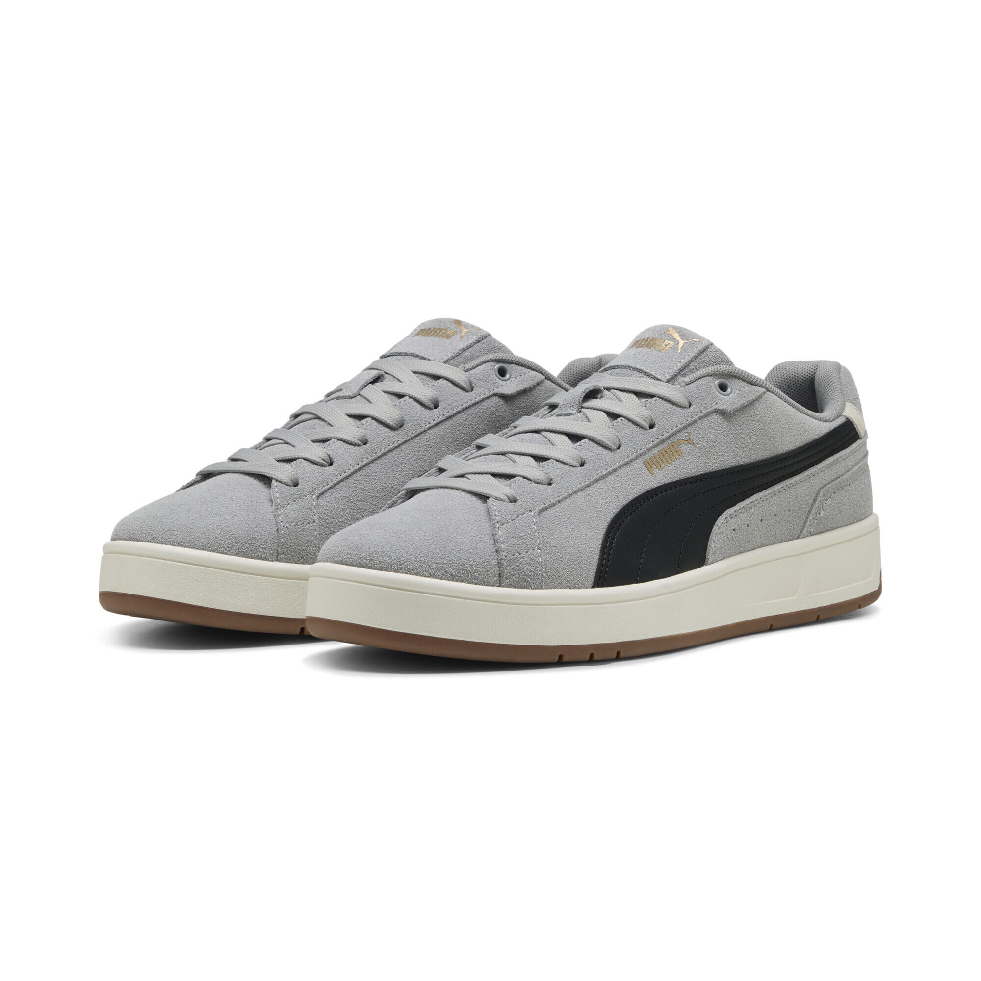 Puma - Sneakers En Daim Court Classic Unisexe Puma - Baskets - Gris|jaune|noir - Decathlon