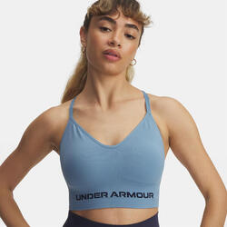 Brassière de sport bleu clair à maintien léger UA Vanish Seamless pour femme