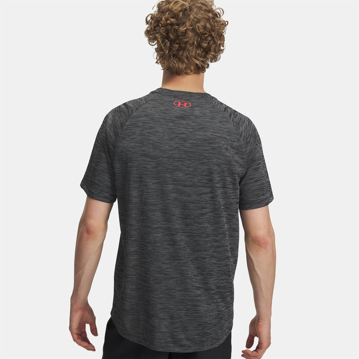 T‑shirt Strutturato Ua Tech™ Da Uomo Nero E Rosso Vivace 2/5