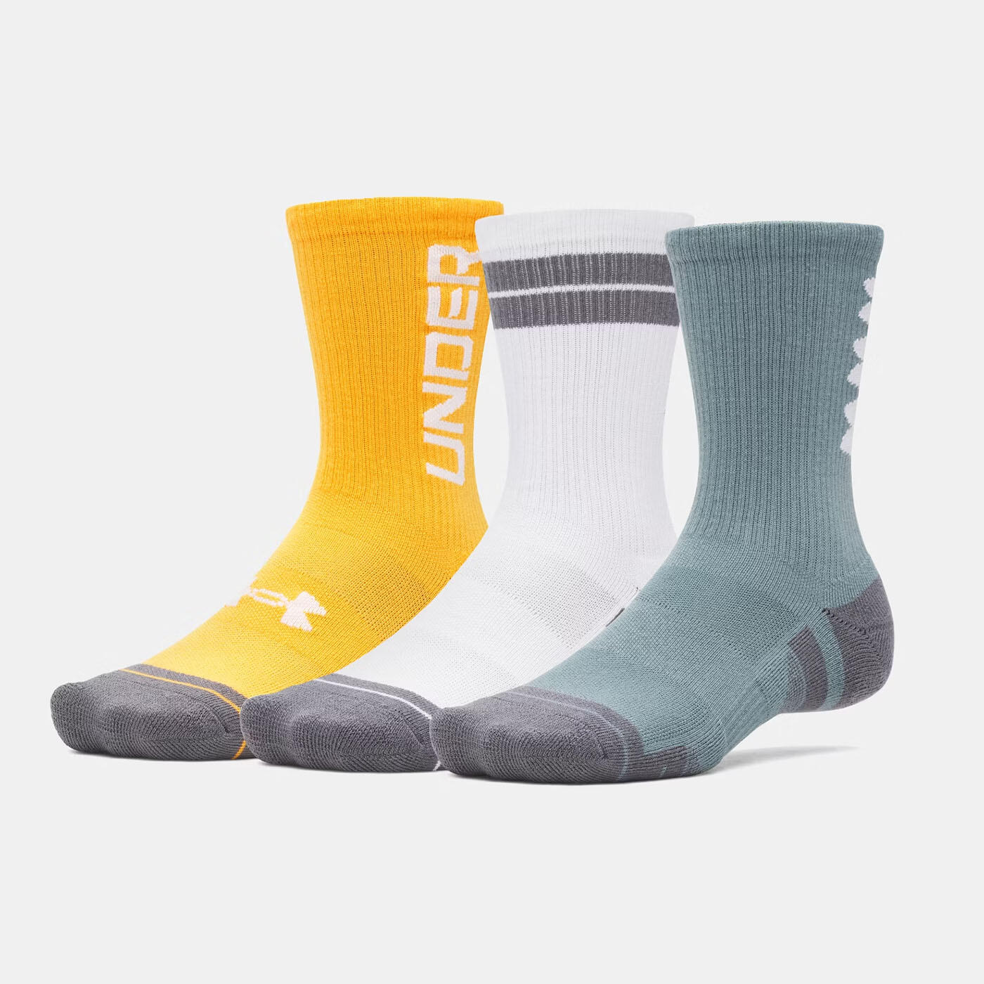 UNDER ARMOUR Conjunto de 3 pares de meias altas unissexo UA Performance Tech Azul, Branco e