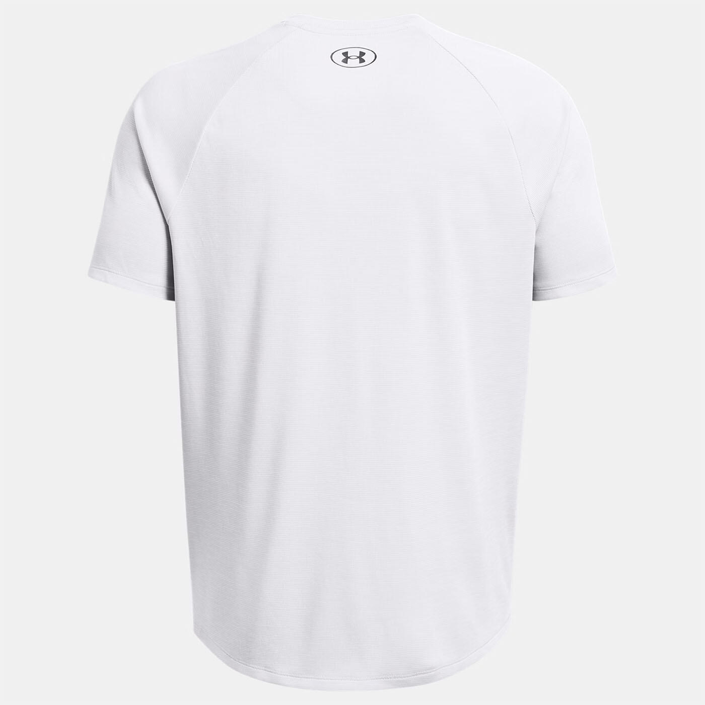 Camiseta texturizada UA Tech™ masculina Branco e preto 5/5