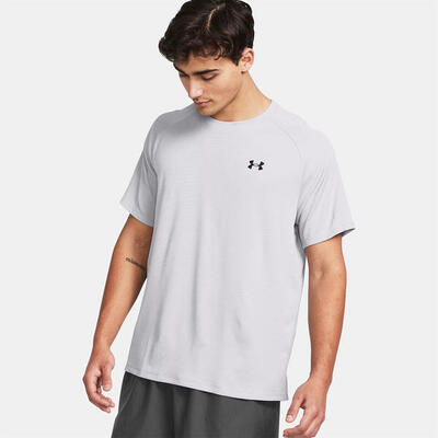 Textuur ua tech™ t‑shirt voor heren wit en zwart