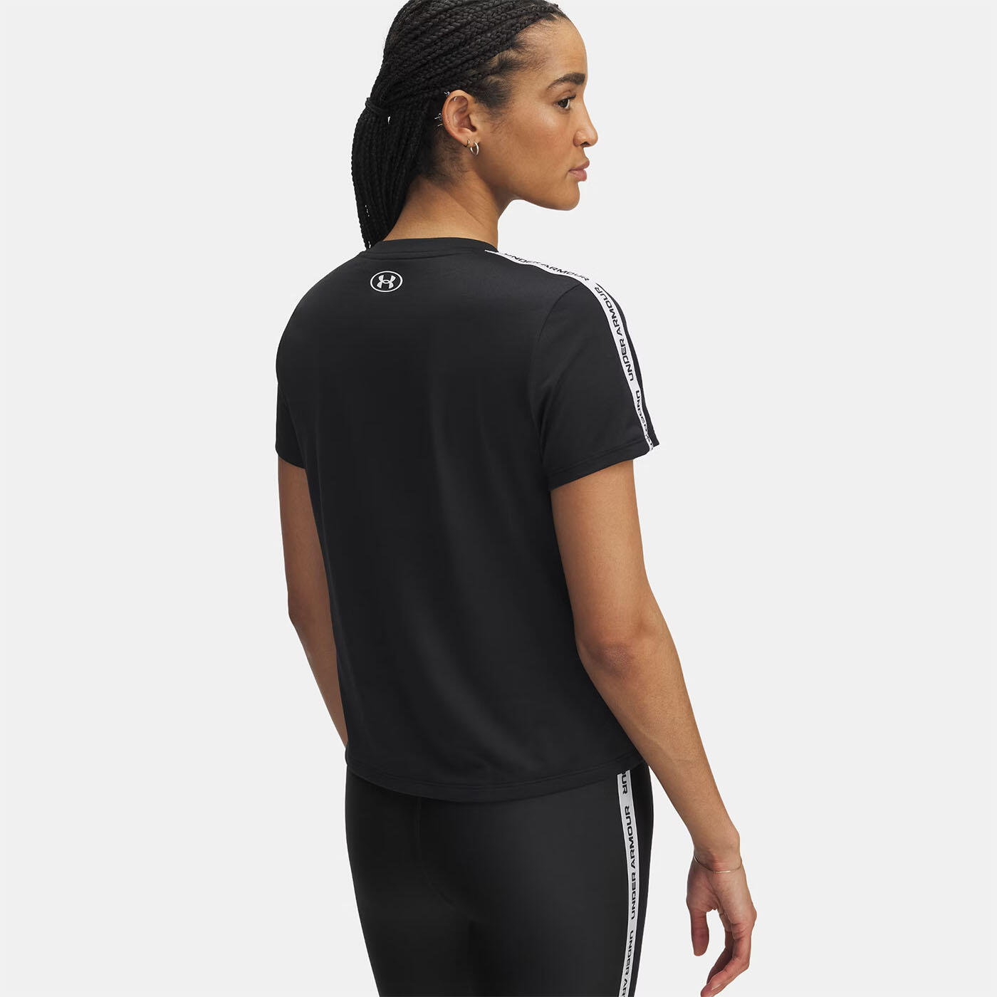 Damen‑t‑shirt Ua Tech™ Mit Logo‑band Under Armour Schwarz Und Weiß 2/3