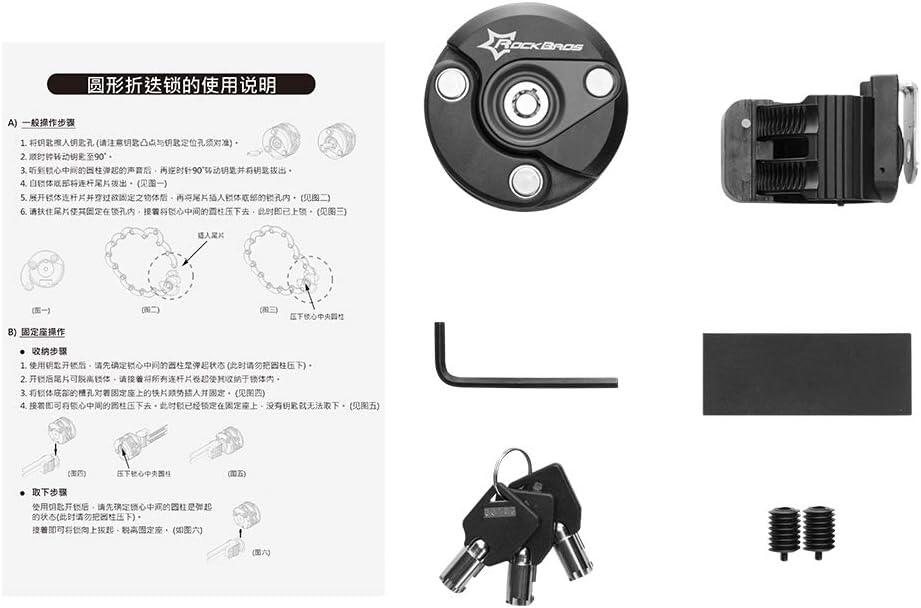 Antivol Vélo Pliable avec Clés et Support de Montage 6/7