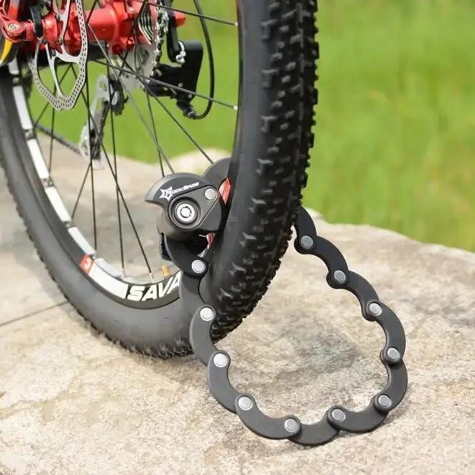Rockbros Foldable Lockable Bike Lock - Black
